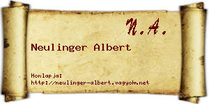 Neulinger Albert névjegykártya