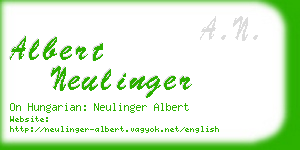 albert neulinger business card